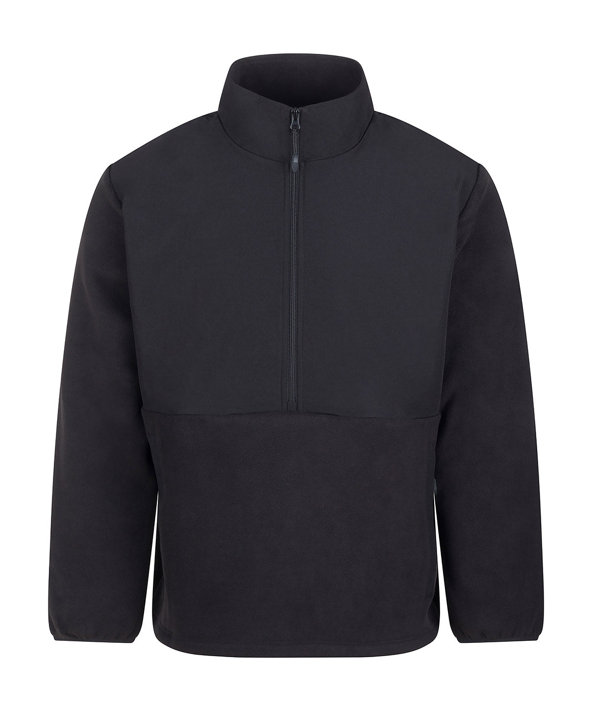 Front Row 1/2-zip microfleece in Black, front view