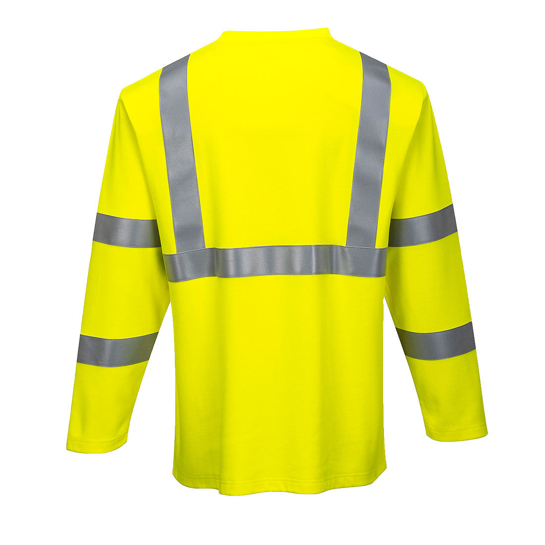 Portwest FR96 Modaflame Knit Hi-Vis FR Long Sleeve T-Shirt in Yellow, back view