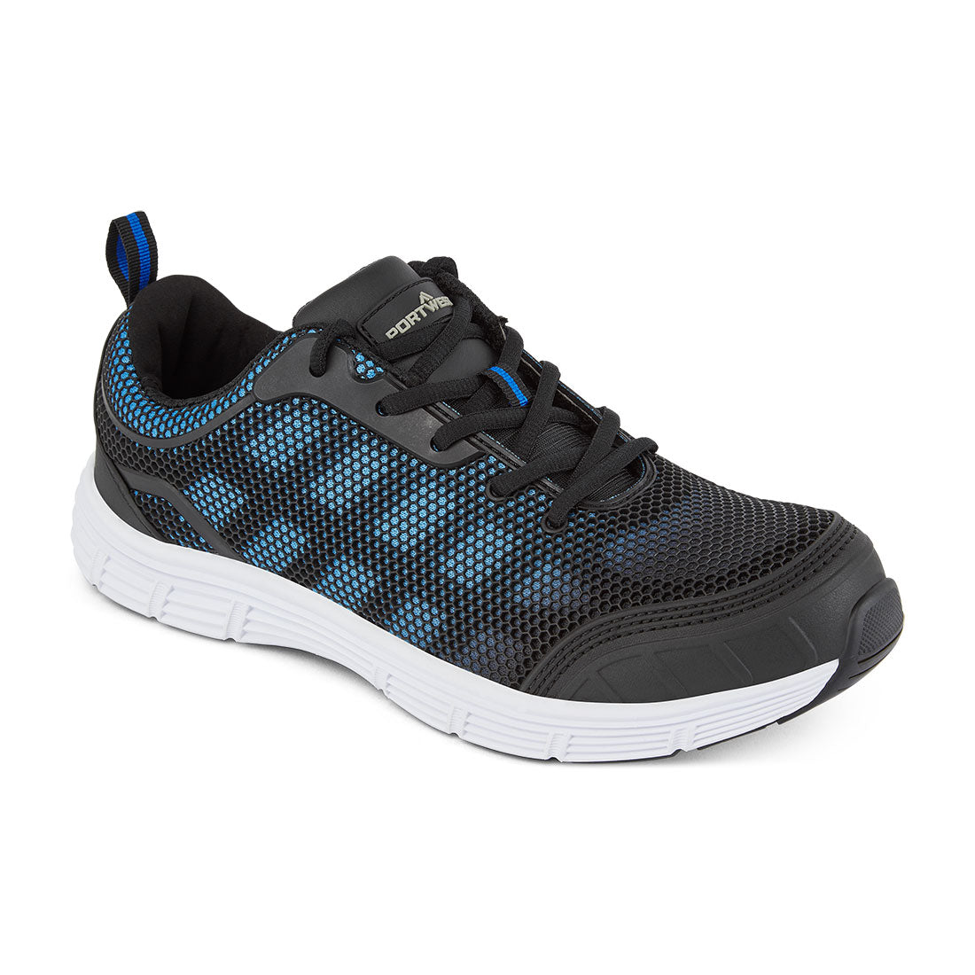 Portwest Steel Textile Trainer S1P FO SR in Black/Blue, image 2