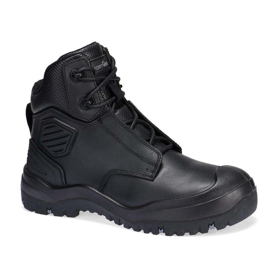 Portwest Steel Leather Ankle Boot S3 SC HRO HI CI LG SR FO in Black, main product image
