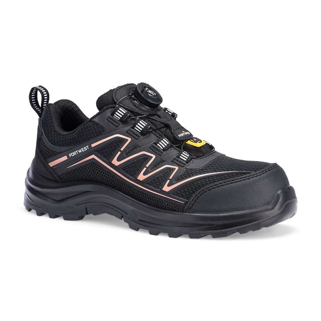 Portwest Composite Women's KPU Trainer S1PS FO SR ESD in Black/Rose, main product image