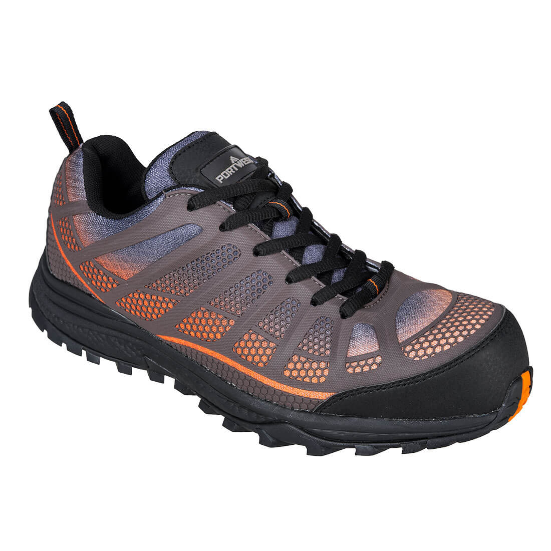 Portwest Composite KPU and Mesh Trainer S1PS FO SR in Orange/Black, main product image