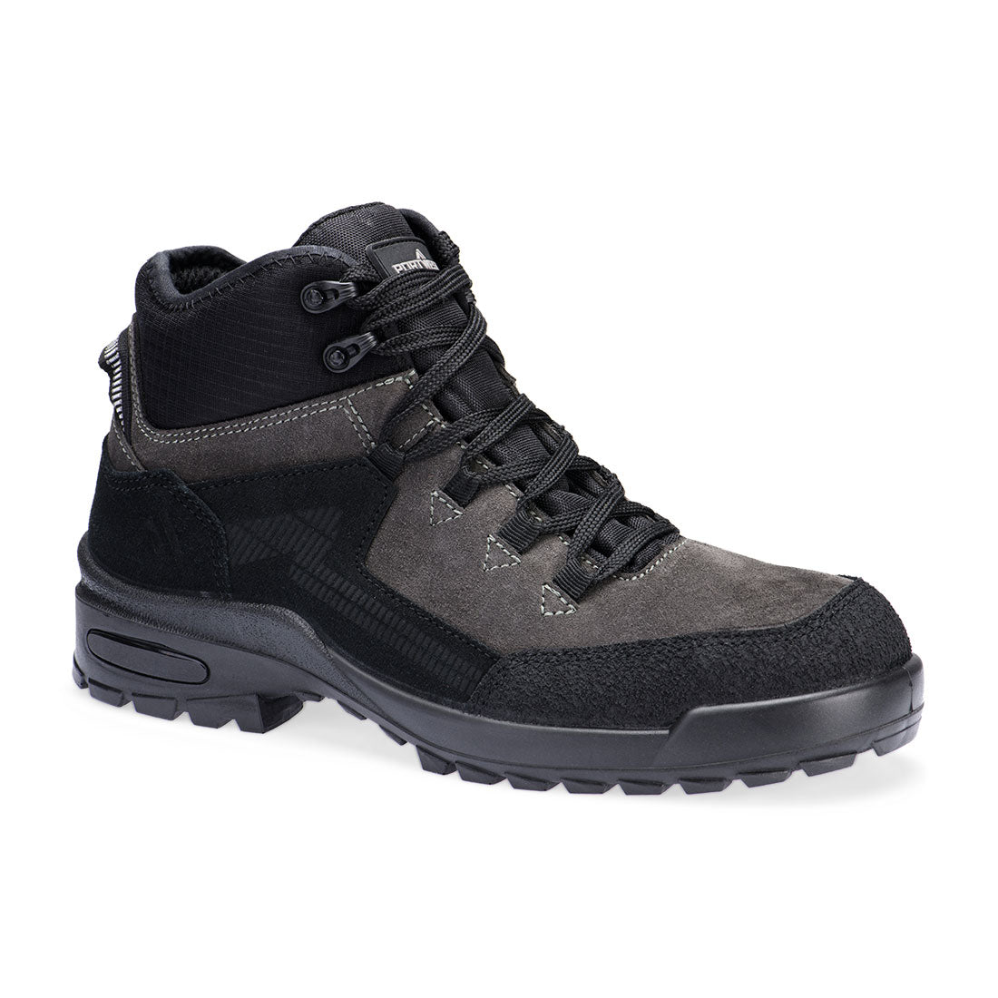 Portwest Steel Suede Ankle Boot S3L CI FO SR in Black/Grey, main product image