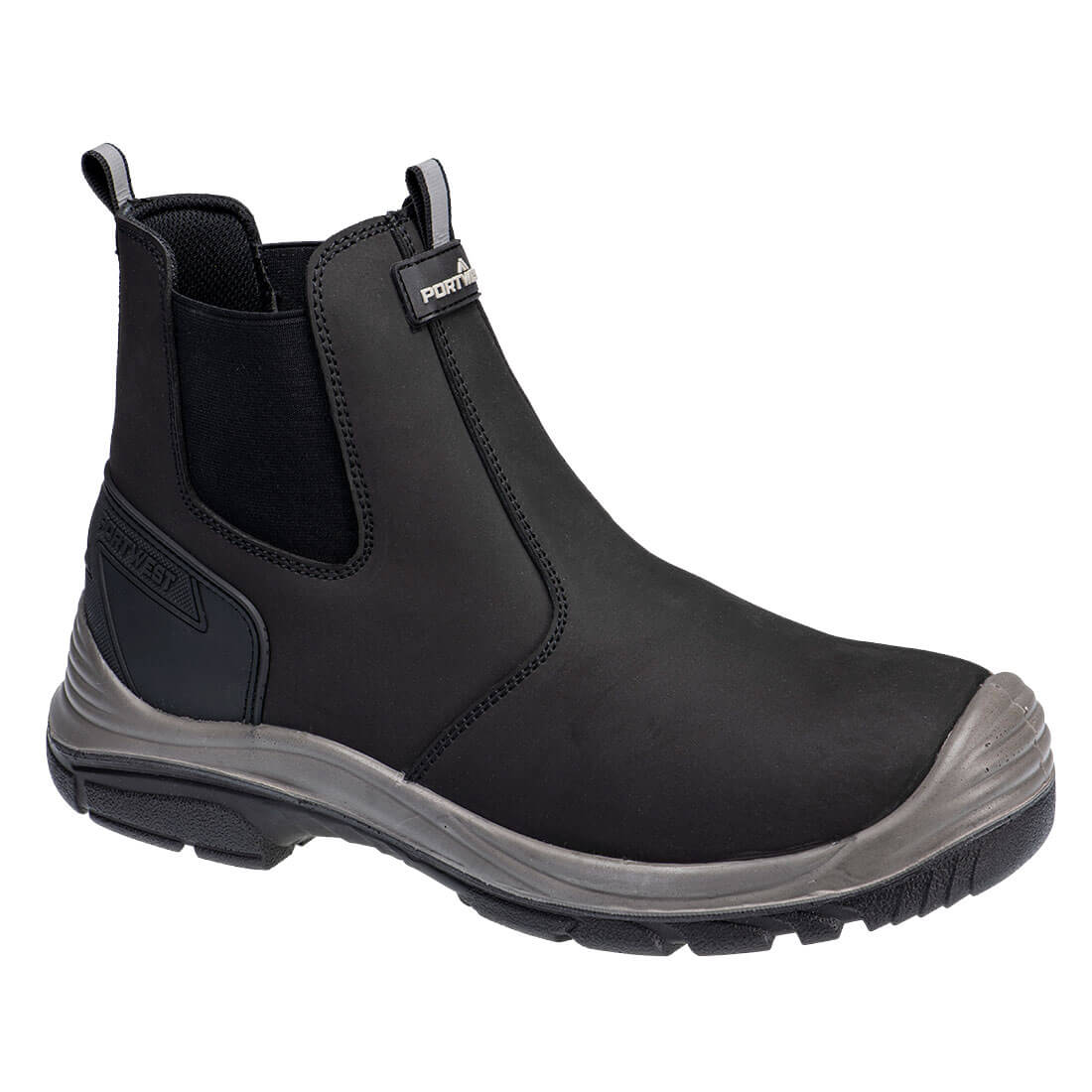 Portwest Steel Action Nubuck Dealer Boot S7 SC FO SR in Black/Grey, main product image