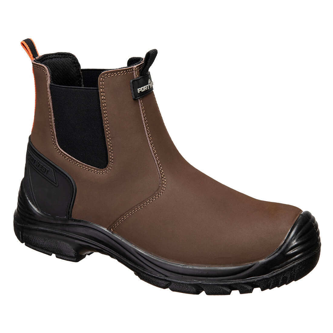 Portwest Steel Action Nubuck Dealer Boot S7 SC FO SR in Brown/Black, image 2