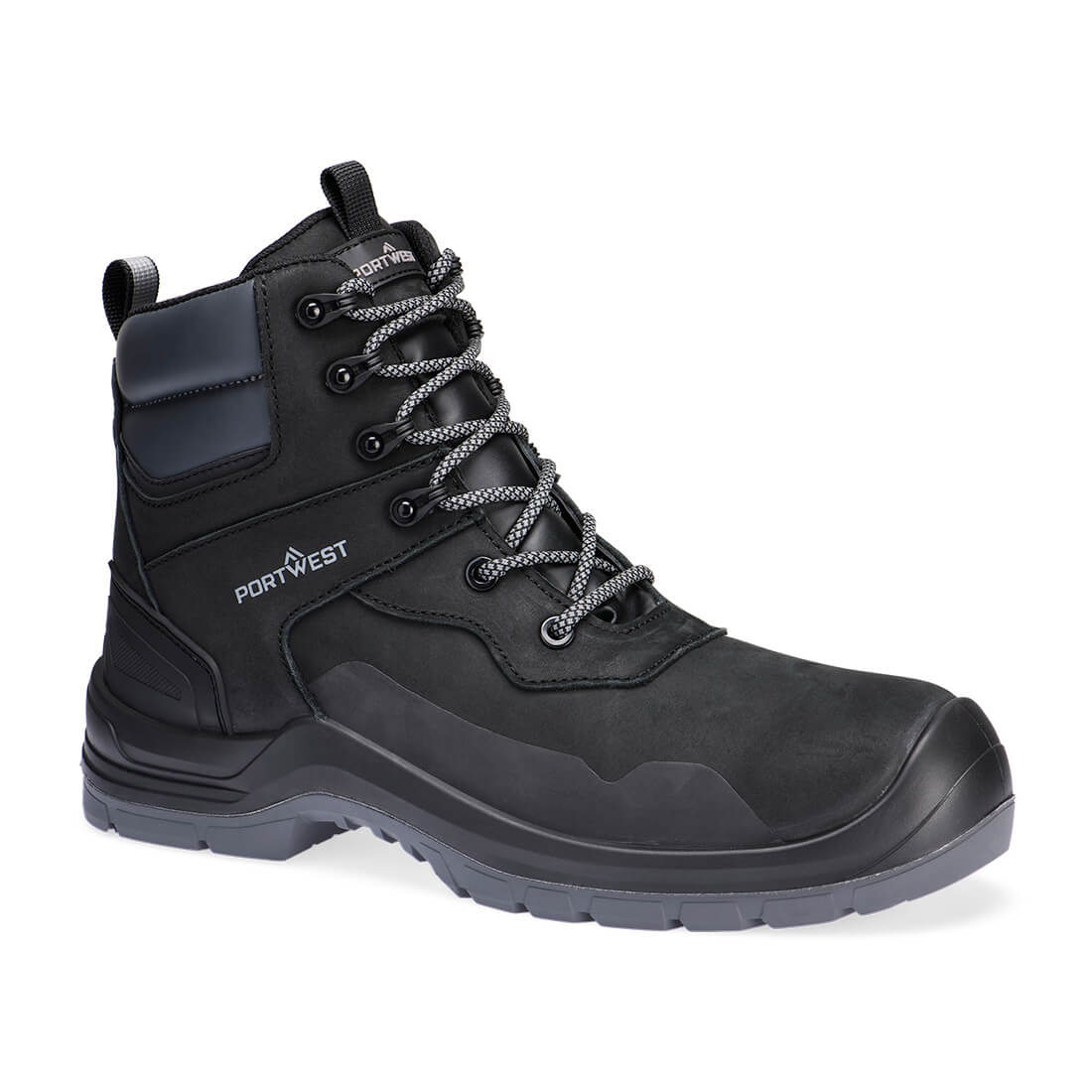 Portwest Composite Nubuck Mid Boot S7L LG FO SR SC in Black, main product image