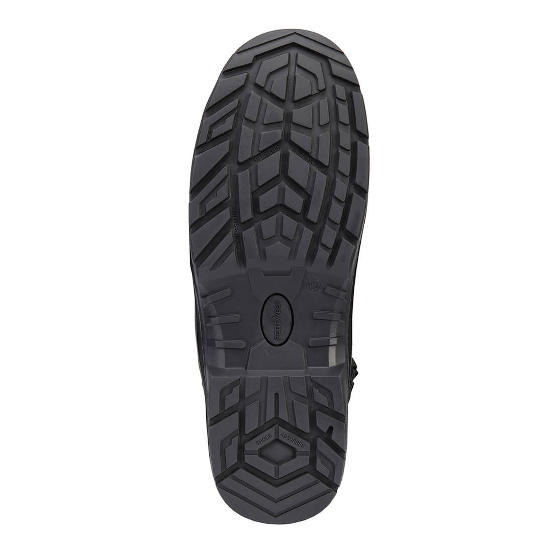 Portwest FV06 Composite Nubuck Mid Boot S7L LG FO SR SC in Black, back view