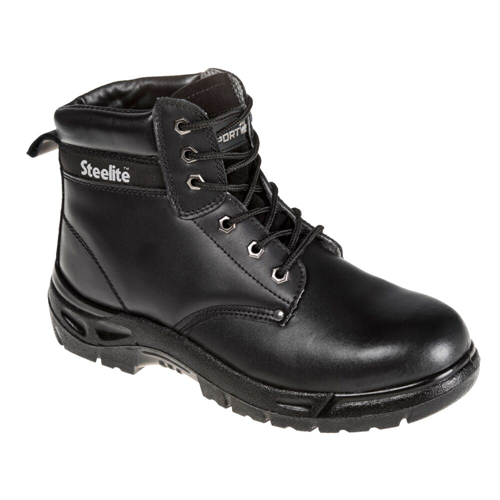 Portwest Steel Action Leather Ankle Boot S3 SR in Black, main product image