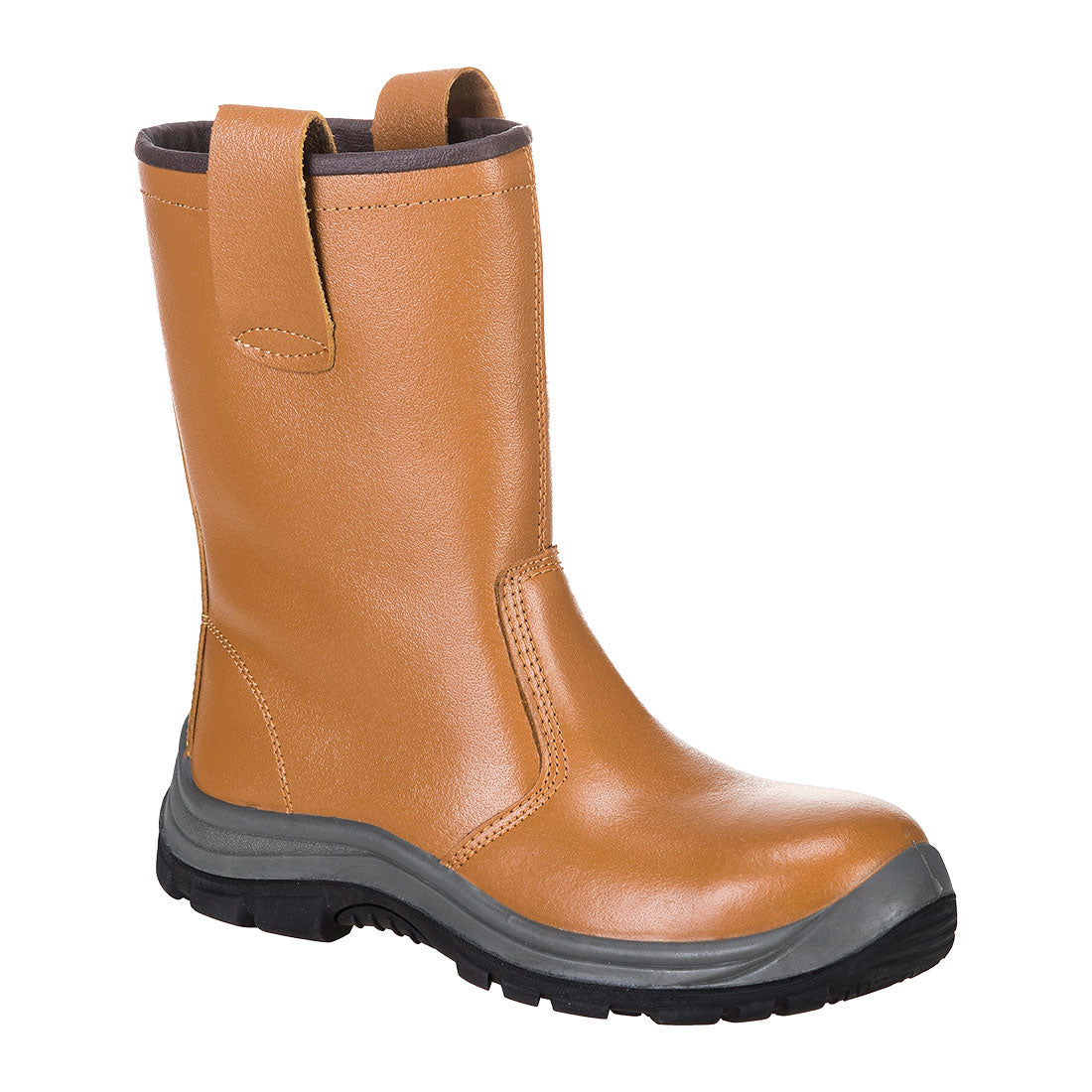 Portwest Steel Action Leather Rigger Boot S1P HRO SRC CI in Tan, main product image