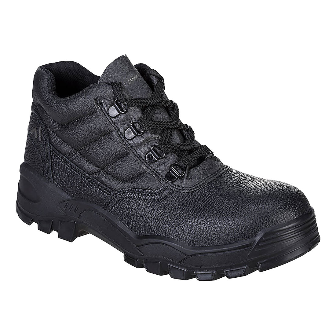 Portwest Steel Split Leather Mid Boot S1P SR in Black, main product image