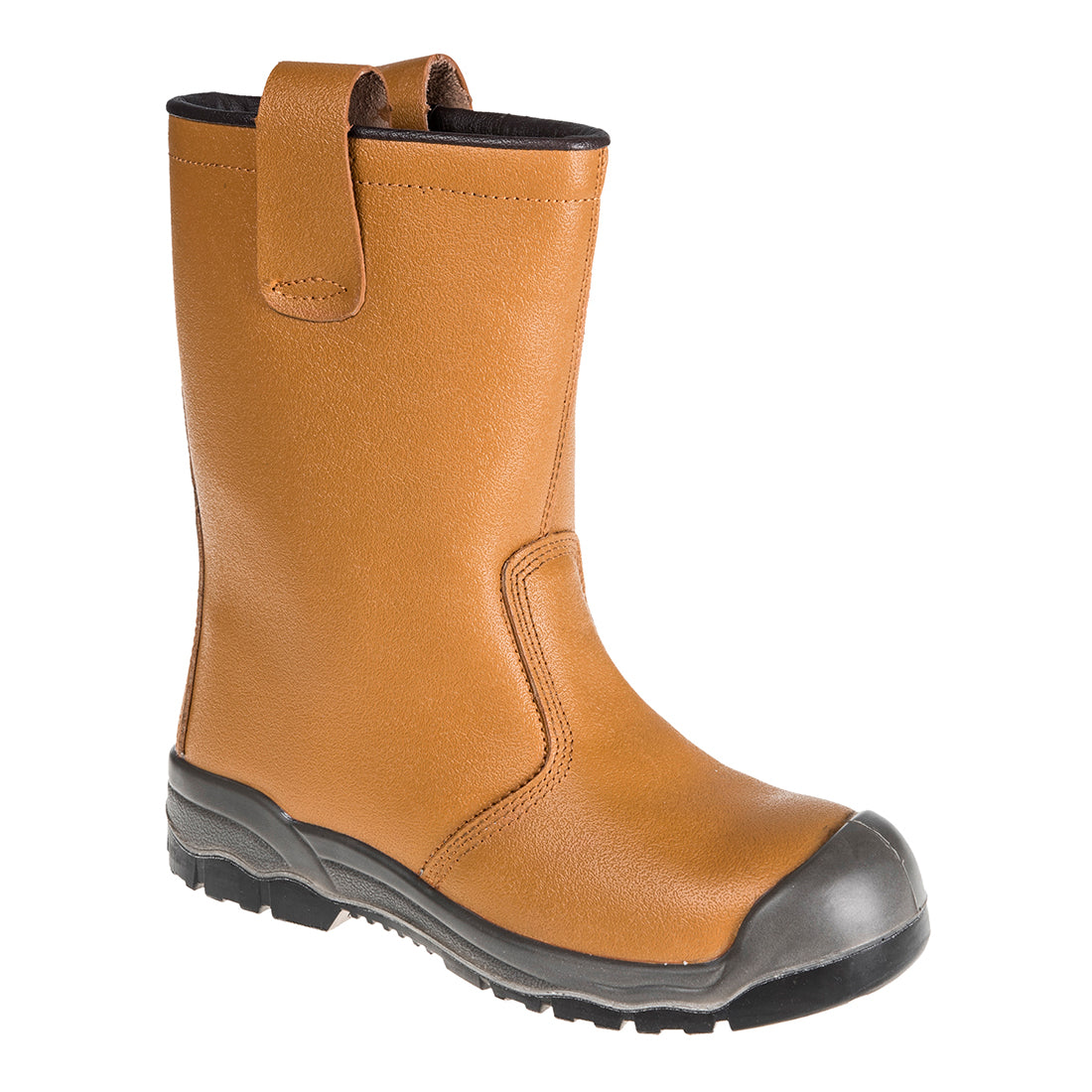 Portwest Steel Action Leather Rigger Boot S1P SR in Tan, main product image