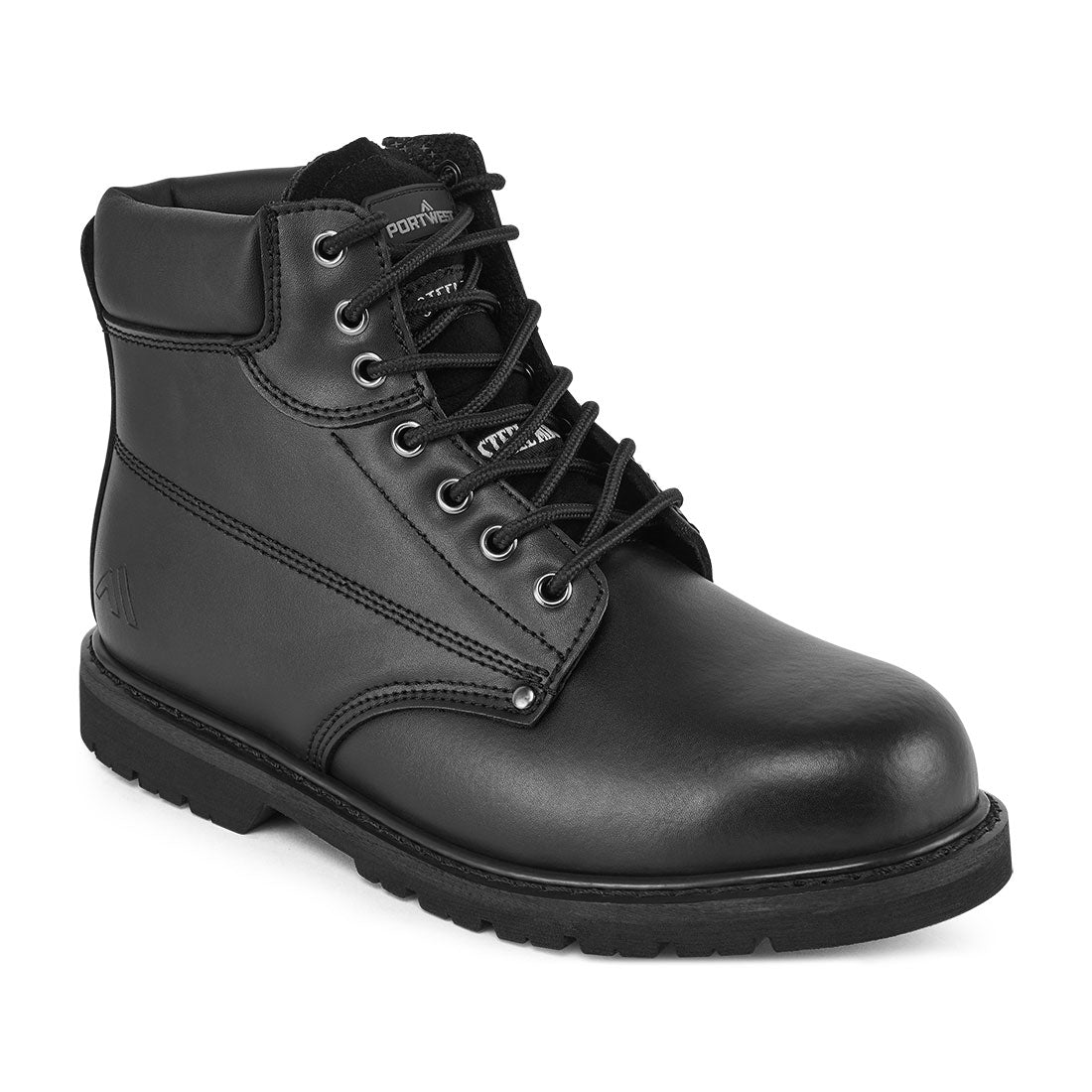 Portwest Steel Action Leather Ankle Boot SBP HRO in Black, main product image