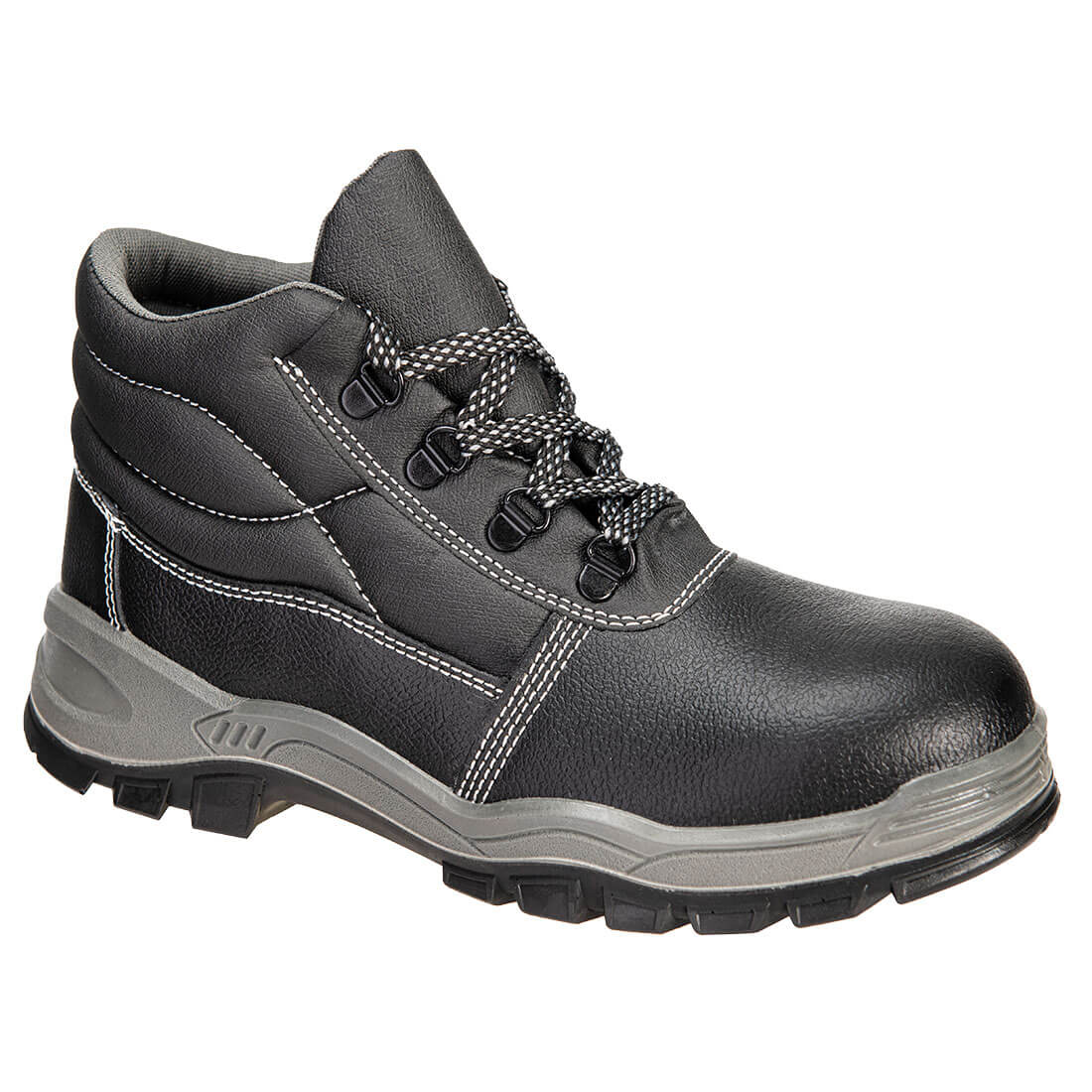 Portwest Steel Action Leather Mid Boot S3 SR FO in Black, main product image