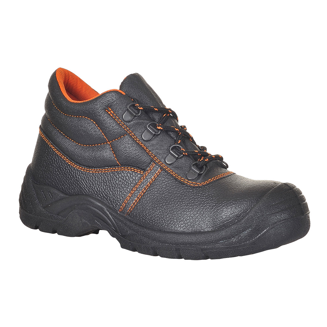 Portwest Steel Action Leather Mid Boot S3 SRC in Black, main product image