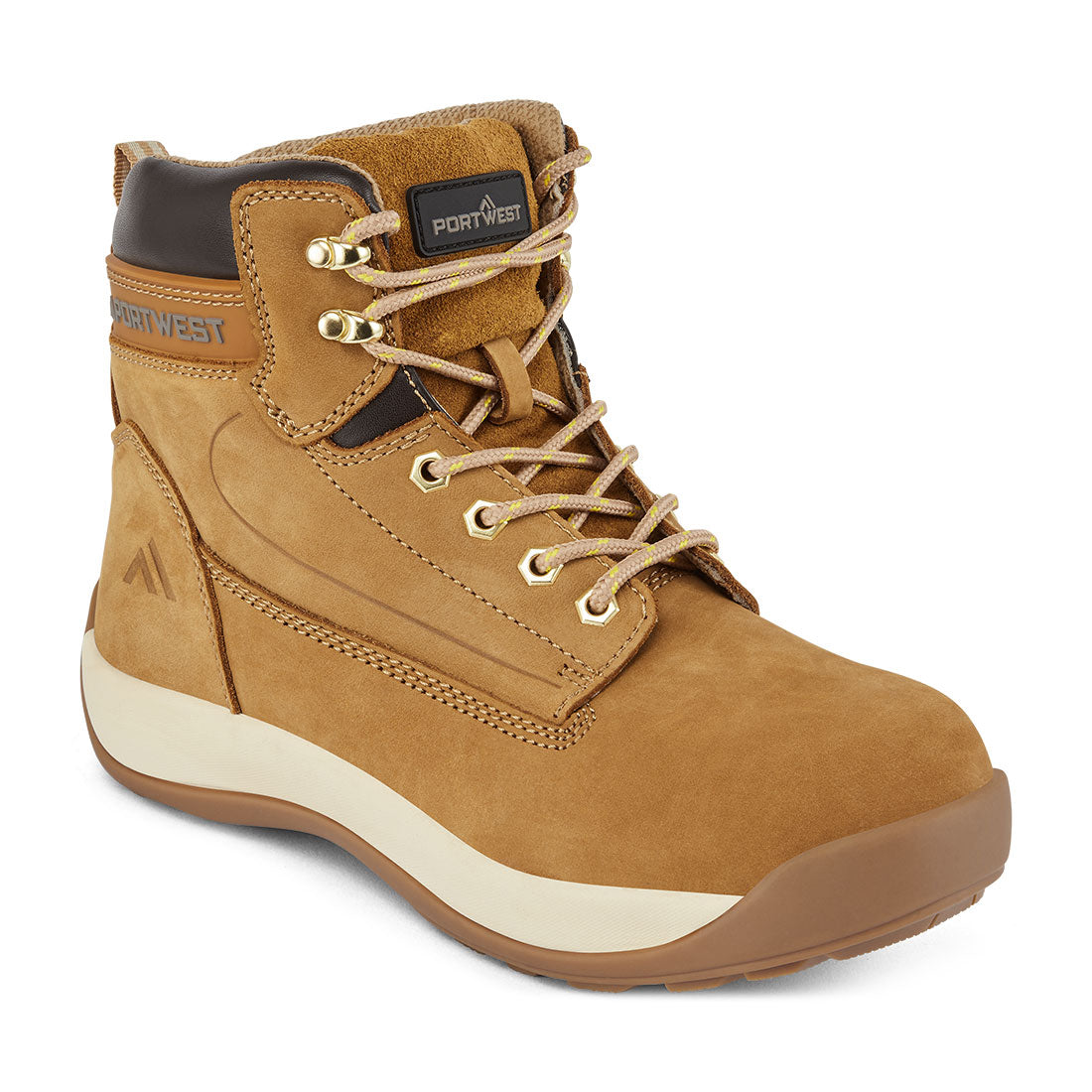 Portwest Steel Nubuck Leather Mid Boot S3 HRO in Honey, image 2