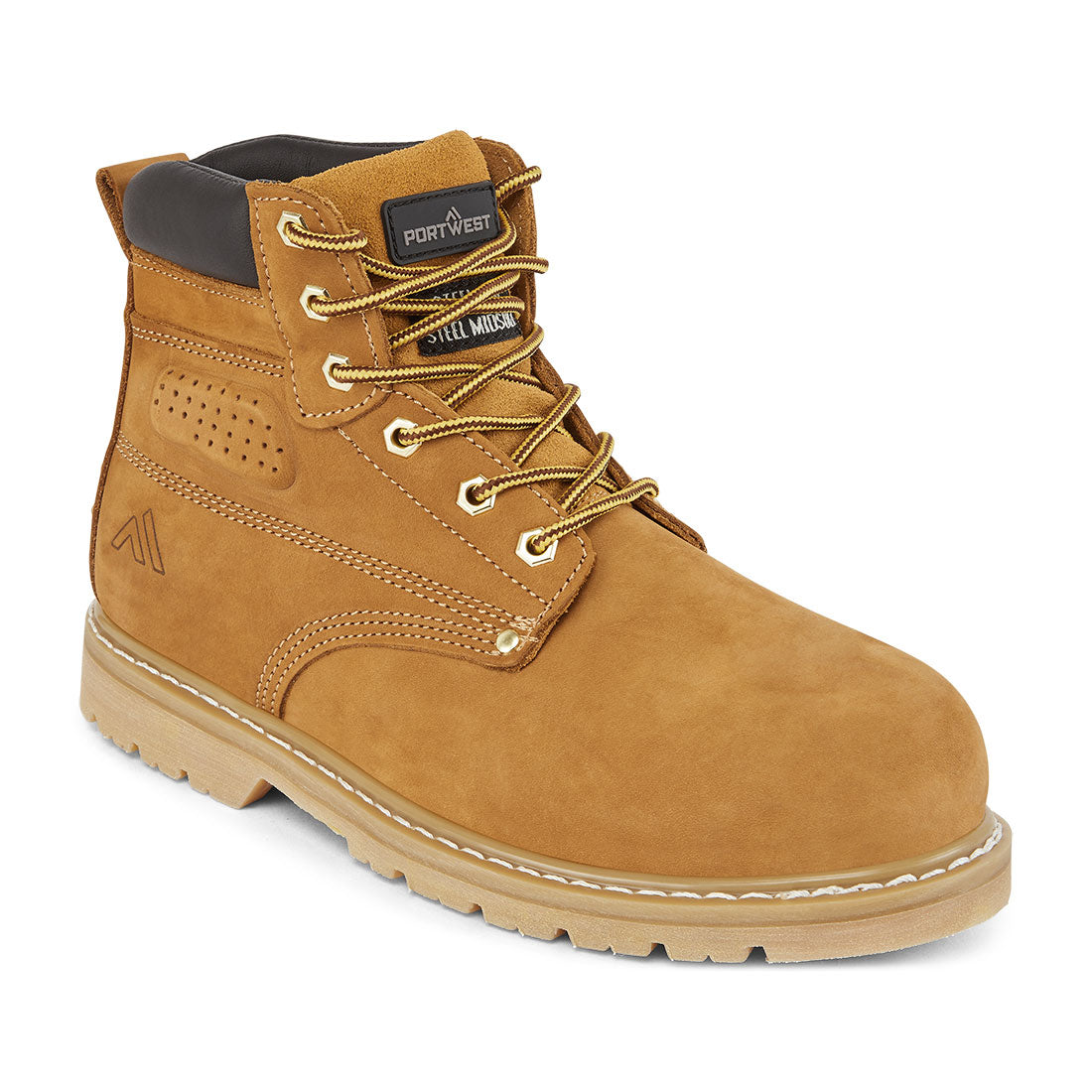 Portwest Steel Nubuck Leather Ankle Boot SBP HRO in Honey, main product image