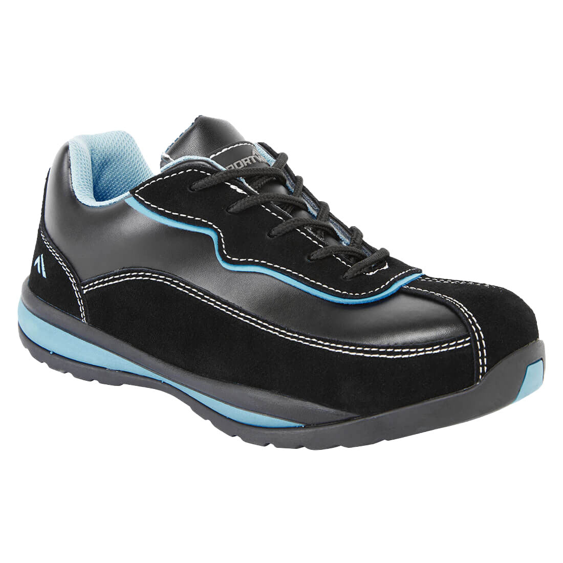 Portwest Steel Leather Trainer S1P HRO SR in Black, main product image