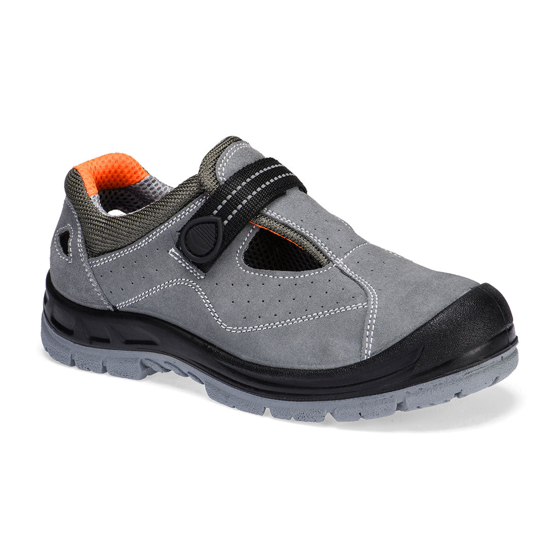 Portwest Steel Cow Suede Leather Sandal S1 SR FO in Grey, main product image
