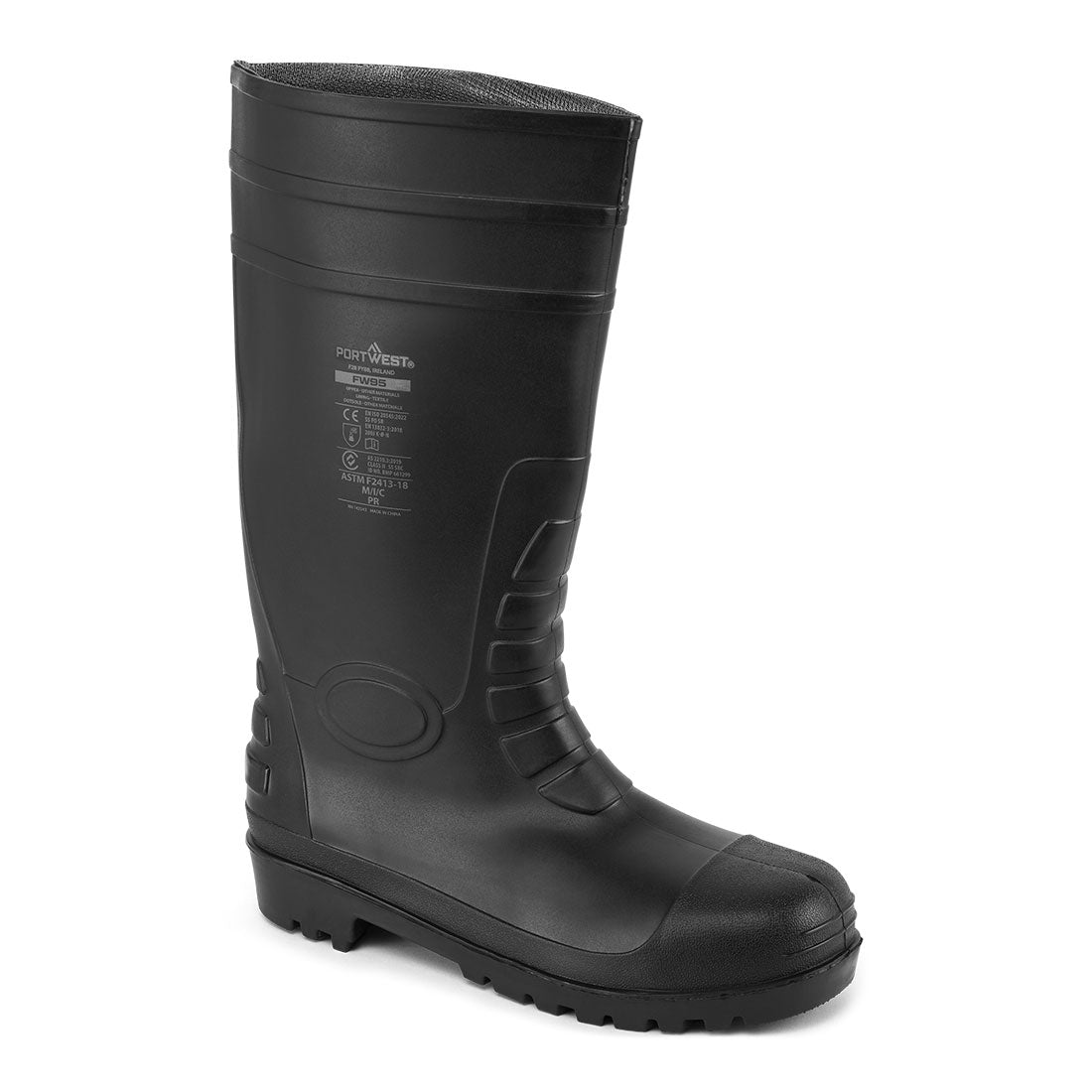 Portwest Steel PVC Wellington S5 FO in Black, main product image