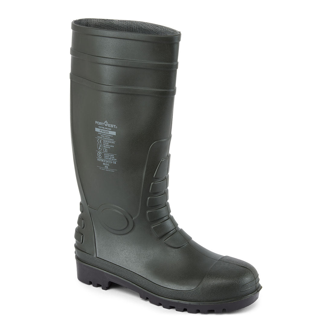 Portwest Steel PVC Wellington S5 FO in Green, image 2