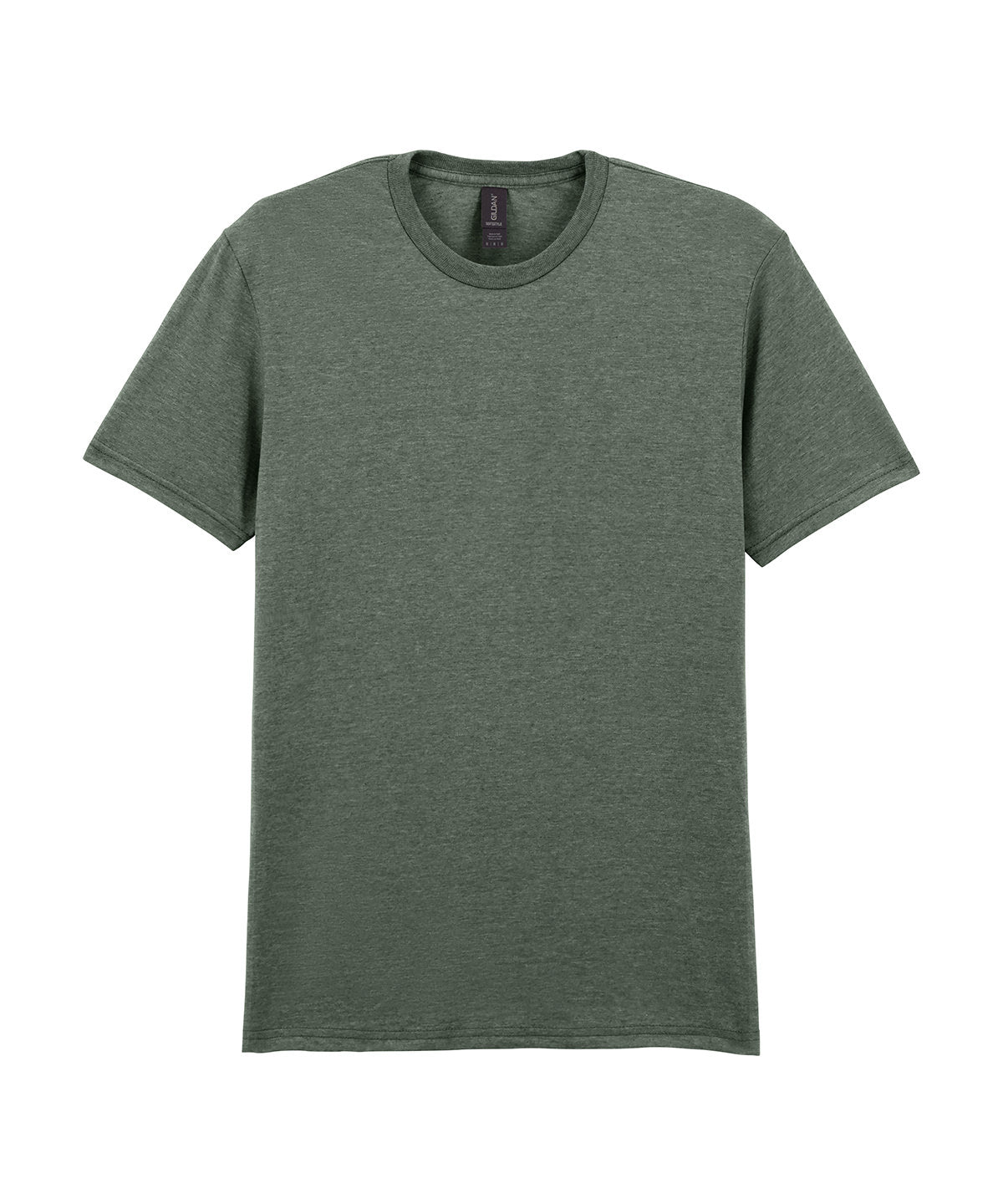 Gildan Softstyle adult ringspun t-shirt in Heather Military Green, front view