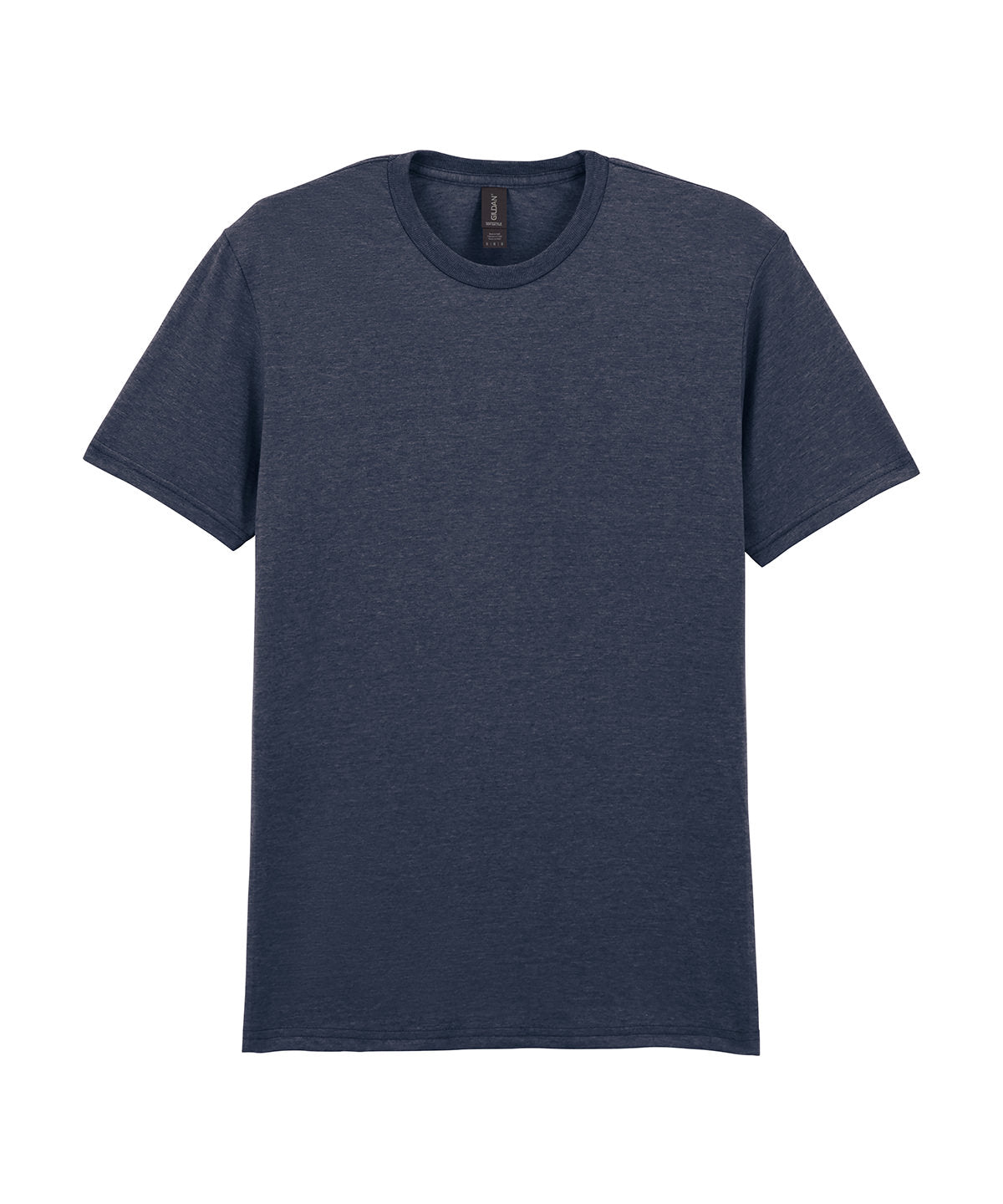 Gildan Softstyle adult ringspun t-shirt in Heather Navy, front view