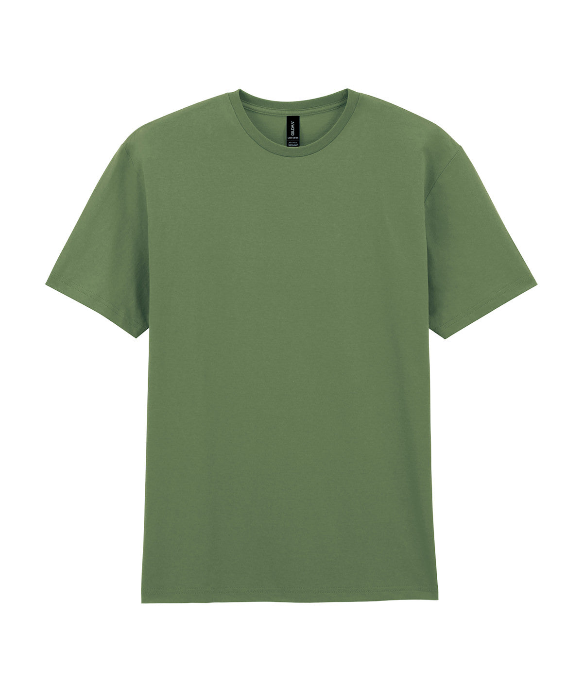 Gildan Light cotton adult t-shirt in Military Green, front view