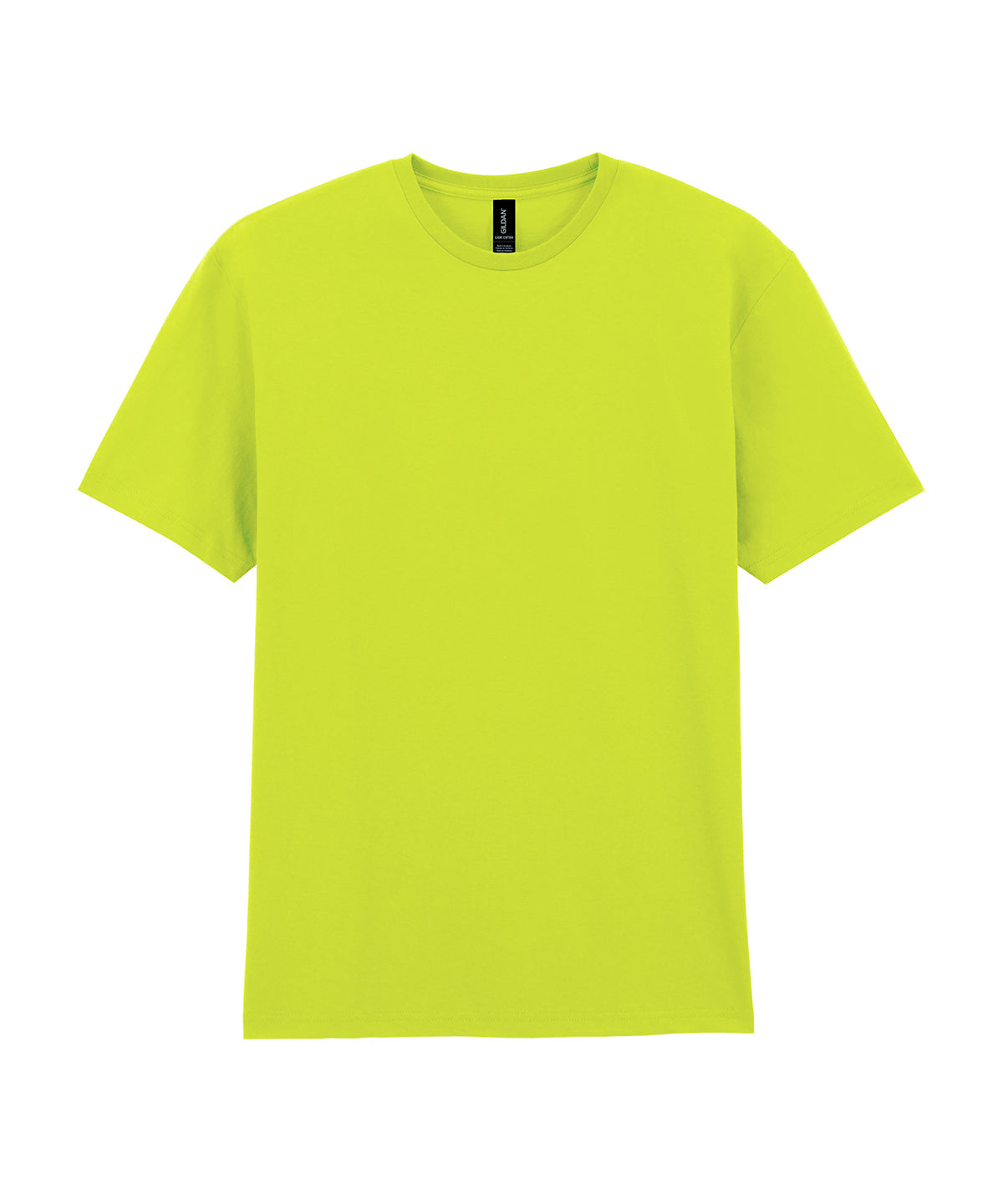 Gildan Light cotton adult t-shirt in Safety Green, front view