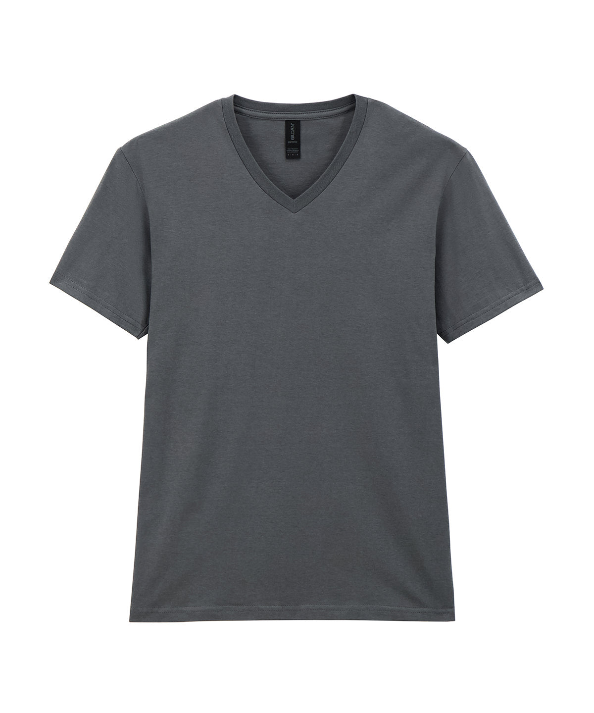 Gildan Softstyle v-neck t-shirt in Charcoal, front view