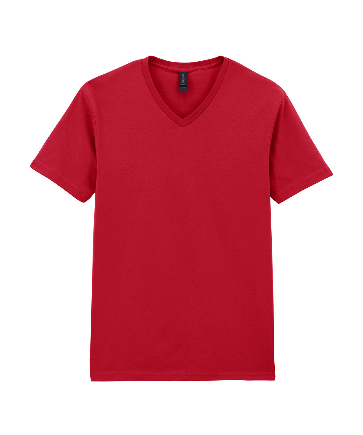 Gildan Softstyle v-neck t-shirt in Cherry Red, front view