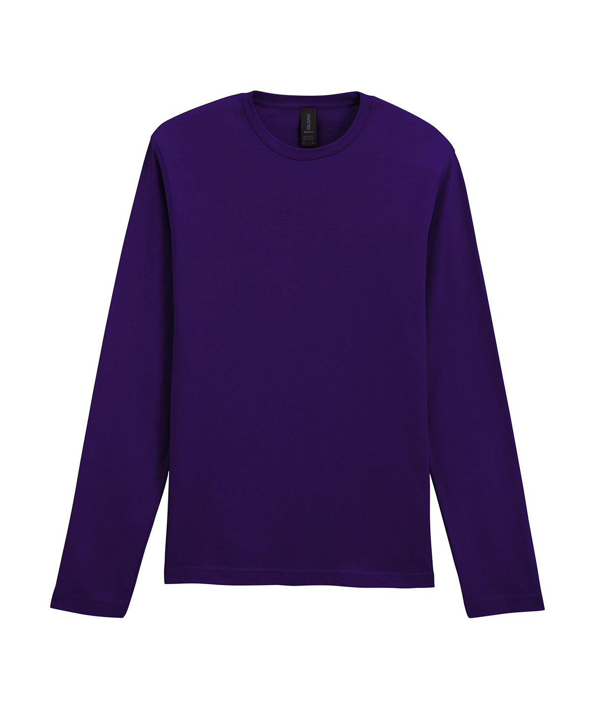 Gildan Softstyle long sleeve t-shirt in Fan Dark Purple, front view