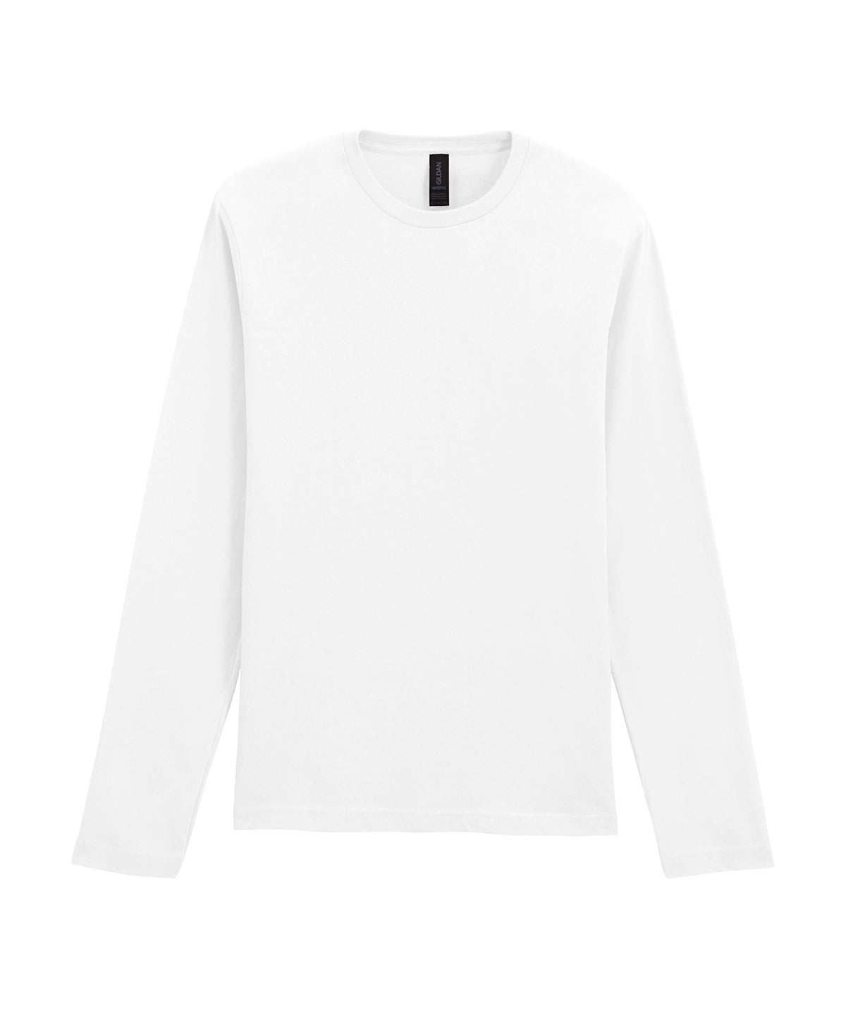 Gildan Softstyle long sleeve t-shirt in White, front view