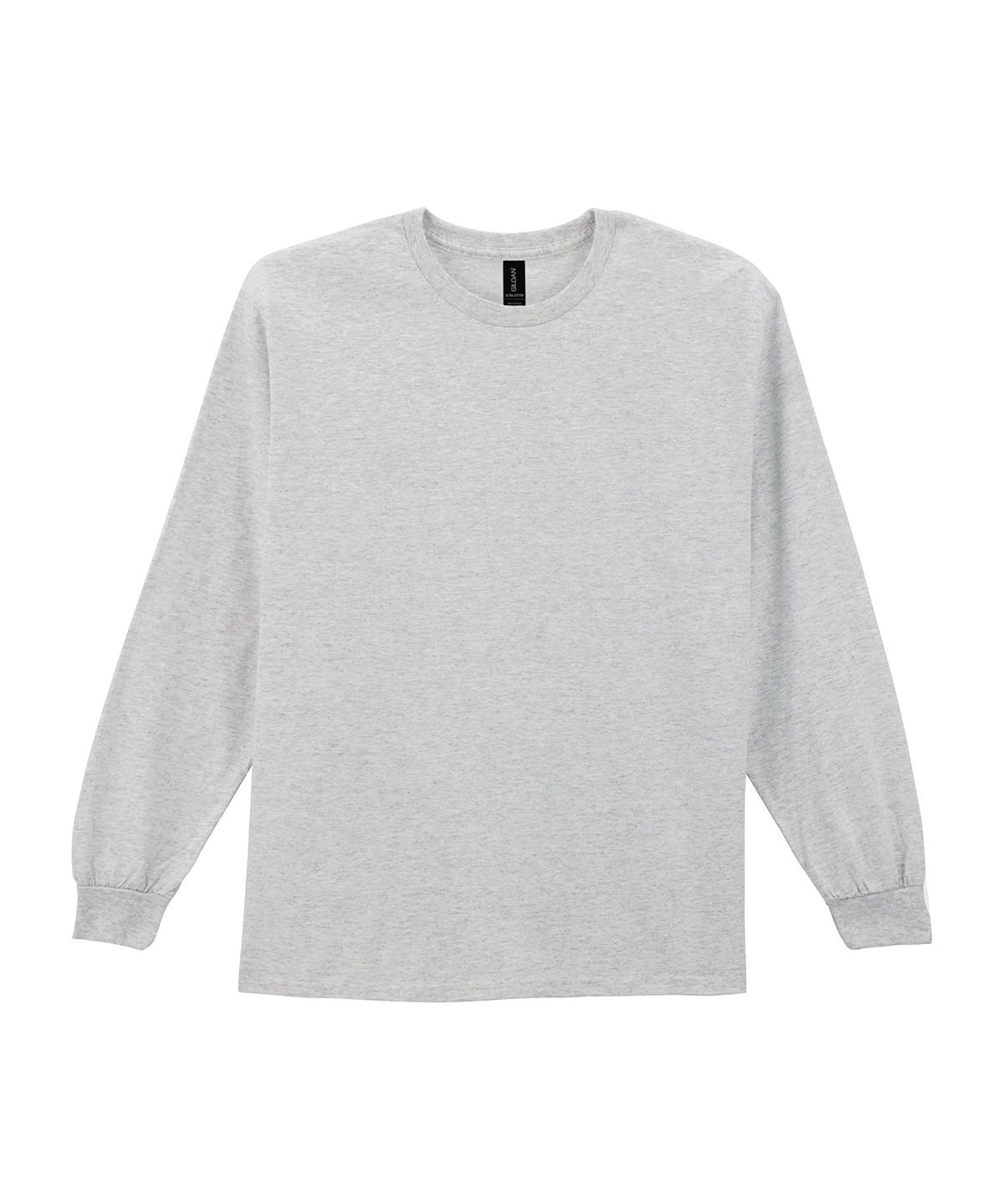 Gildan Ultra Cotton adult long sleeve t-shirt in Ash, front view