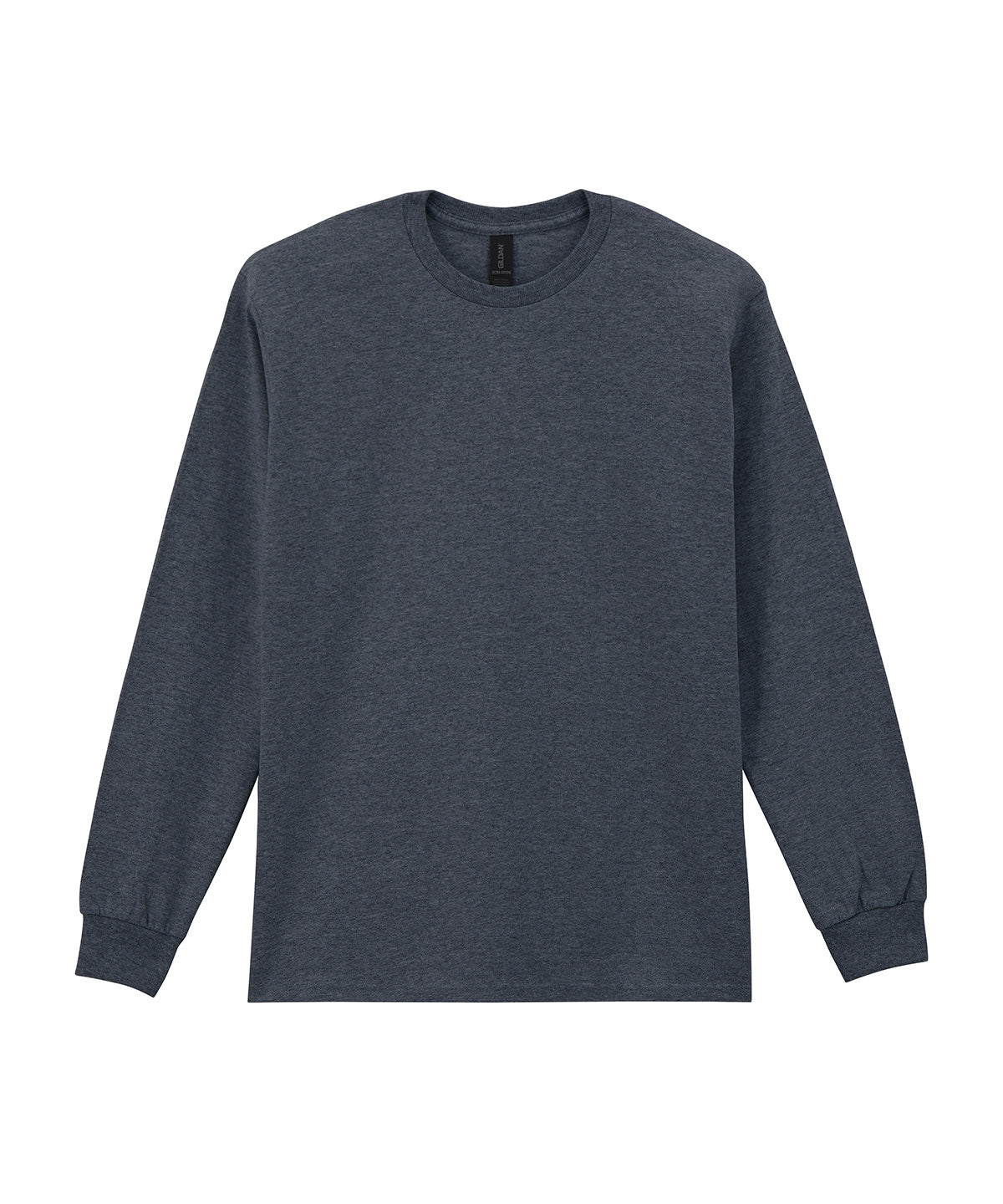 Gildan Ultra Cotton adult long sleeve t-shirt in Dark Heather†, front view