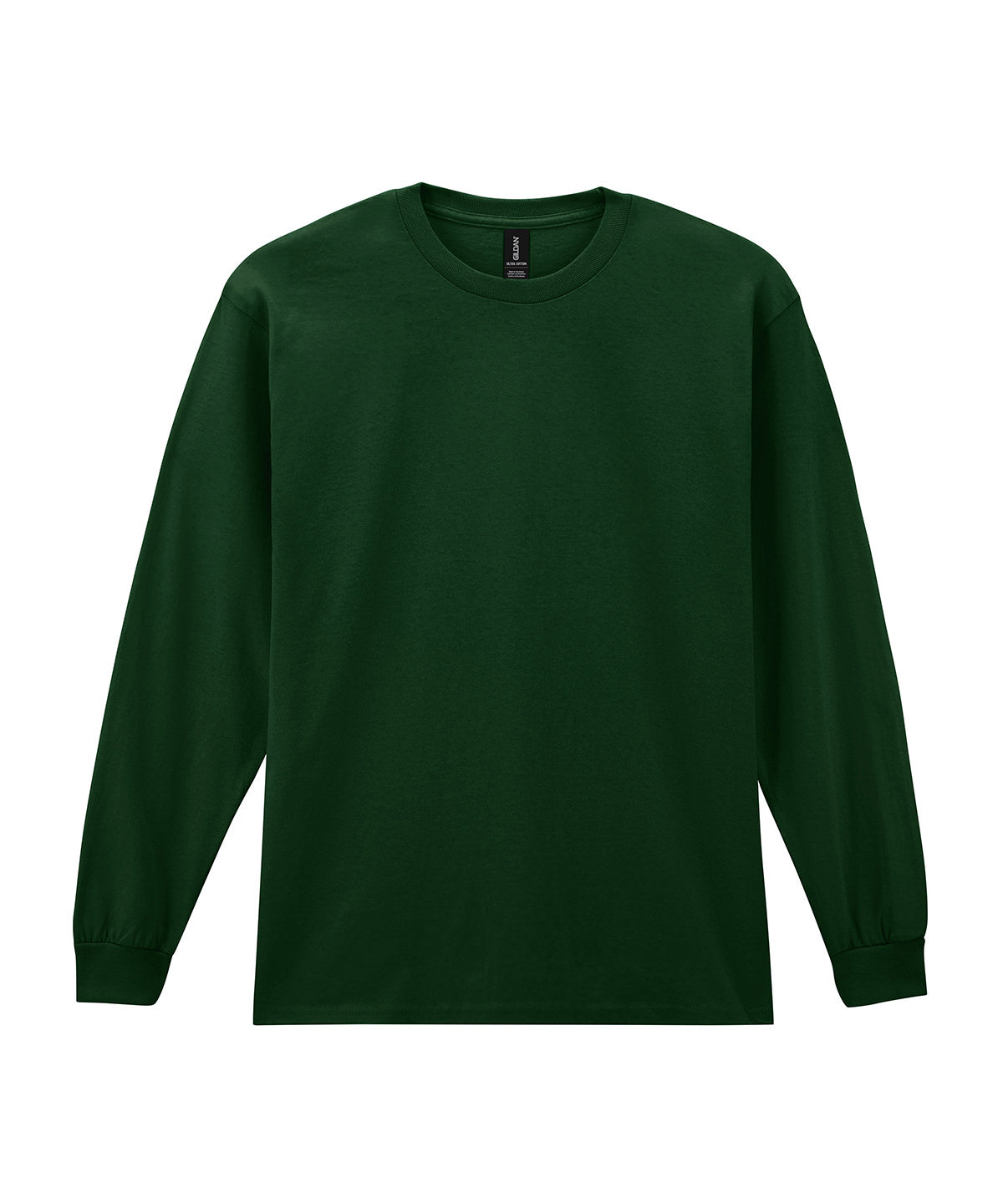 Gildan Ultra Cotton adult long sleeve t-shirt in Forest, front view