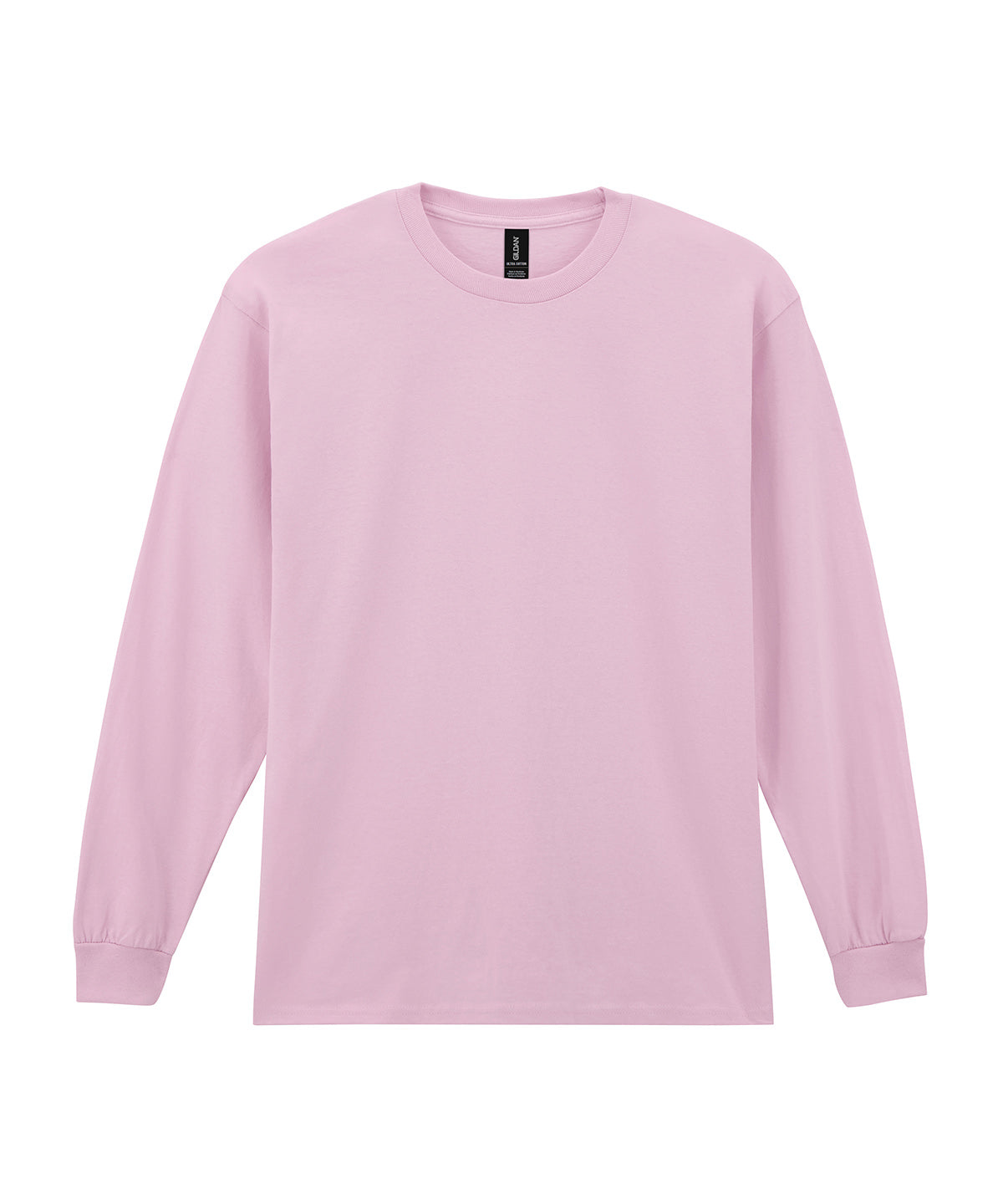 Gildan Ultra Cotton adult long sleeve t-shirt in Light Pink, front view