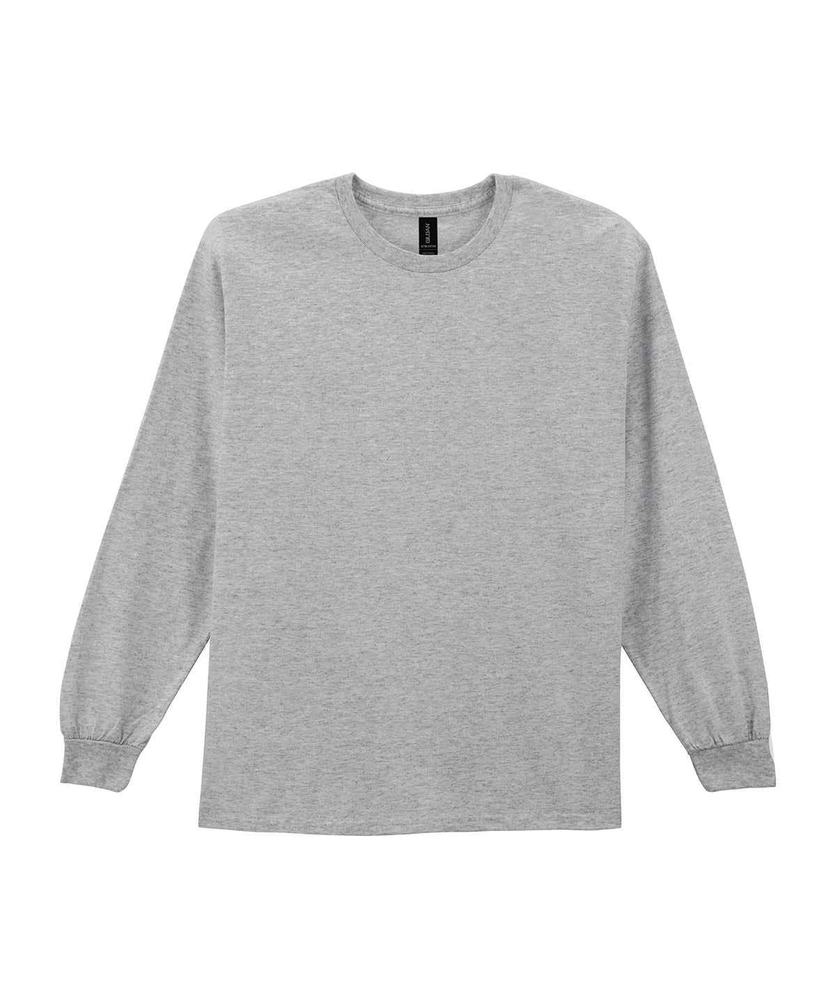 Gildan Ultra Cotton adult long sleeve t-shirt in Sport Grey, front view