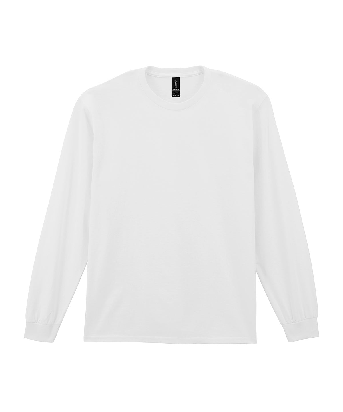 Gildan Ultra Cotton adult long sleeve t-shirt in White, front view