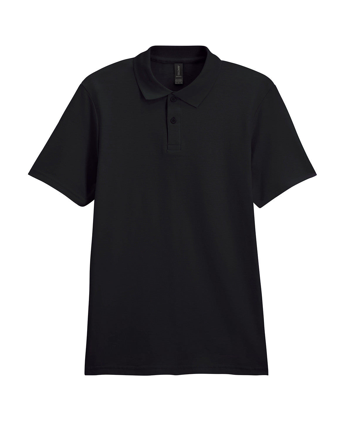 Gildan Softstyle adult double piqué polo in Black, front view