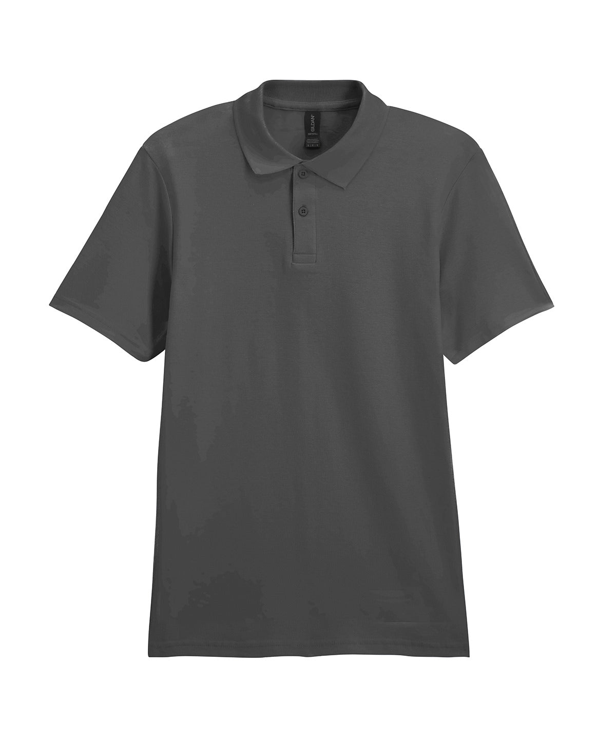 Gildan Softstyle adult double piqué polo in Charcoal, front view