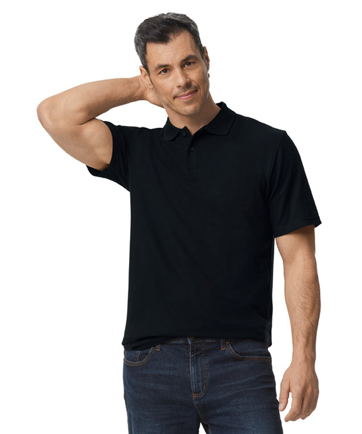 Gildan Softstyle adult double piqué polo, lifestyle photo