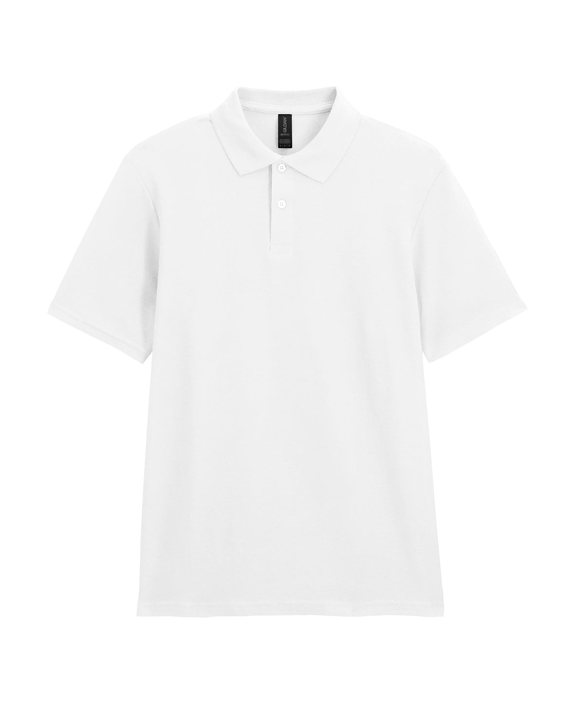 Gildan Softstyle adult double piqué polo in White, front view
