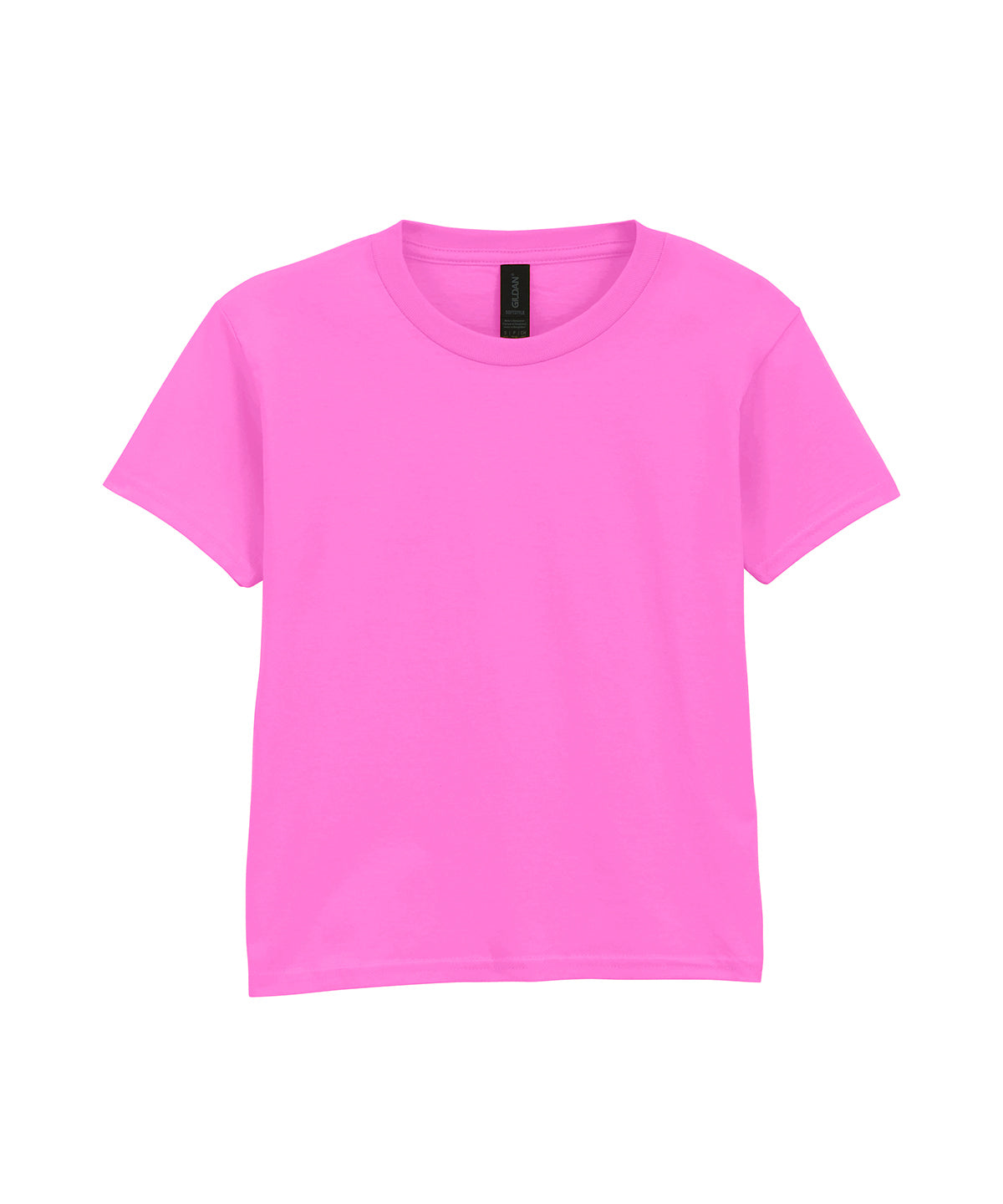 Gildan Softstyle youth ringspun t-shirt in Azalea, front view