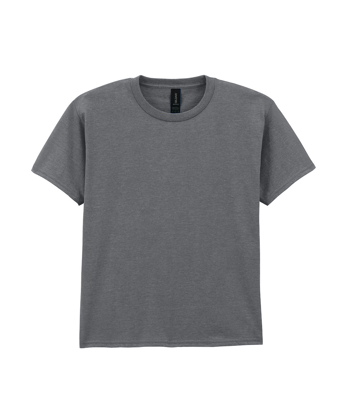 Gildan Softstyle youth ringspun t-shirt in Graphite Heather, front view