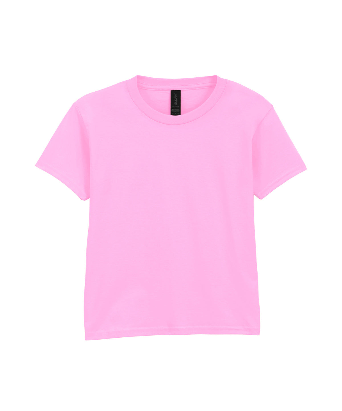 Gildan Softstyle youth ringspun t-shirt in Light Pink, front view