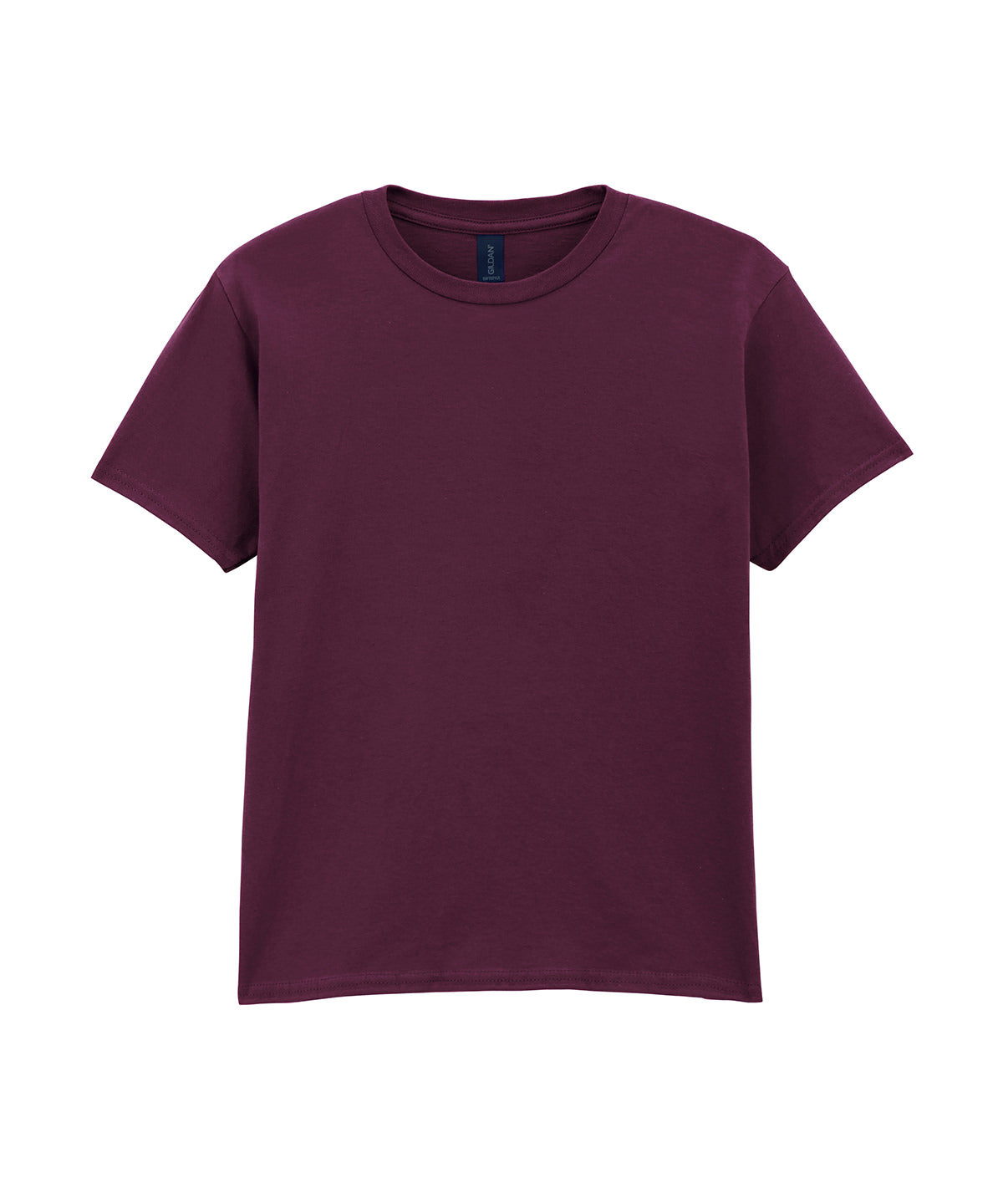 Gildan Softstyle youth ringspun t-shirt in Maroon, front view