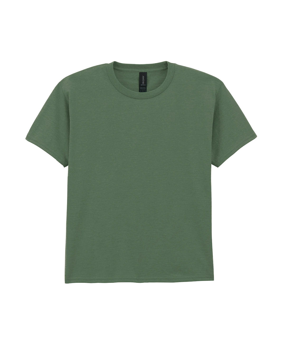 Gildan Softstyle youth ringspun t-shirt in Military Green, front view