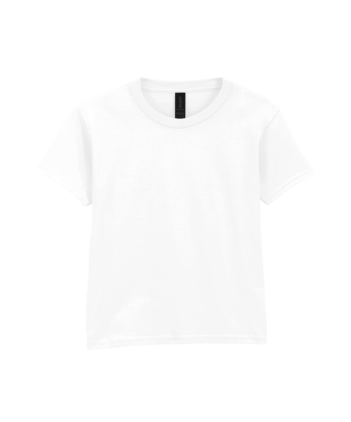 Gildan Softstyle youth ringspun t-shirt in White, front view