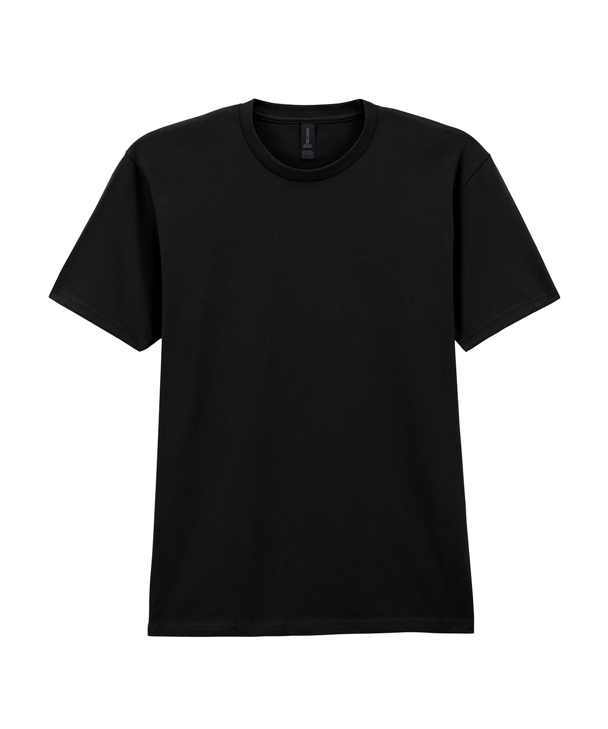 Gildan Softstyle midweight adult t-shirt in Pitch Black, front view
