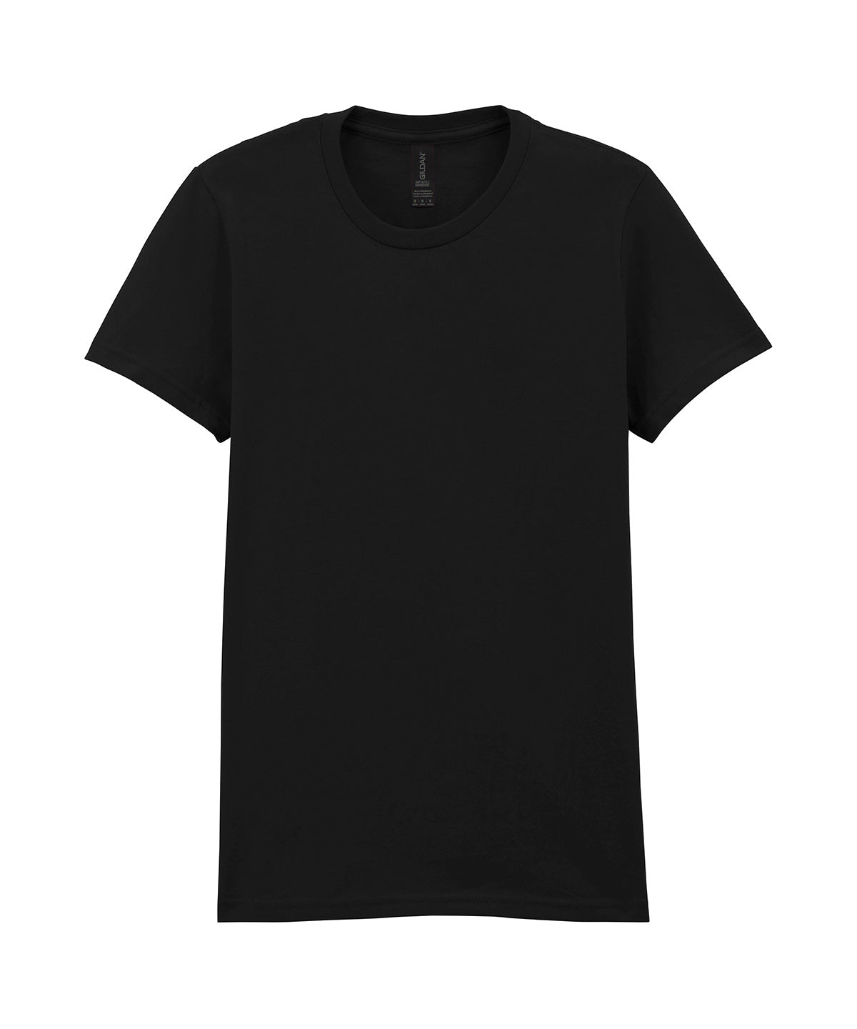 Gildan Softstyle midweight women’s t-shirt in Pitch Black, front view